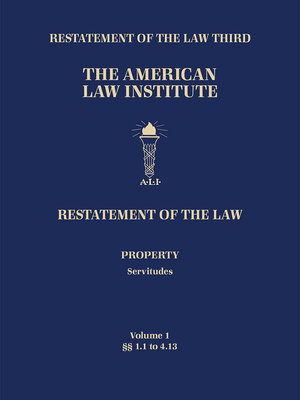 cover image of Restatement of the Law Third, Property (Servitudes)